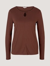 Langarmshirt mit Knotendetail - Frauen - earth brown Langarmshirt mit Knotendetail - Frauen - earth brown - 7 - TOM TAILOR