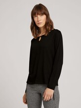 Langarmshirt mit Knotendetail - Frauen - deep black Langarmshirt mit Knotendetail - Frauen - deep black - 1 - TOM TAILOR