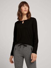 Langarmshirt mit Knotendetail - Frauen - deep black Langarmshirt mit Knotendetail - Frauen - deep black - 5 - TOM TAILOR