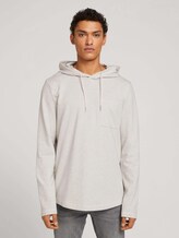 Hoodie mit Kapuze aus nachhaltiger Baumwolle - Männer - offwhite herringbone structure Hoodie mit Kapuze aus nachhaltiger Baumwolle - Männer - offwhite herringbone structure - 1 - TOM TAILOR Denim