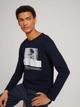 Print Langarmshirt mit nachhaltiger Baumwolle - Männer - Sky Captain Blue Print Langarmshirt mit nachhaltiger Baumwolle - Männer - Sky Captain Blue - 5 - TOM TAILOR Denim