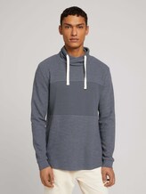 strukturierter Hoodie - Männer - blueish grey melange strukturierter Hoodie - Männer - blueish grey melange - 1 - TOM TAILOR Denim