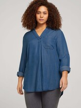Plus - Bluse aus TENCEL™ Lyocell - Frauen - Blue Denim Plus - Bluse aus TENCEL™ Lyocell - Frauen - Blue Denim - 5 - My True Me