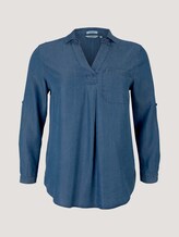 Plus - Bluse aus TENCEL™ Lyocell - Frauen - Blue Denim Plus - Bluse aus TENCEL™ Lyocell - Frauen - Blue Denim - 7 - My True Me
