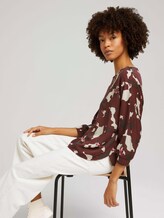 Bluse mit Fledermausärmeln - Frauen - organic abstract print Bluse mit Fledermausärmeln - Frauen - organic abstract print - 5 - Mine to five