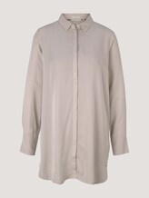 Lange Bluse mit verdeckter Knopfleiste - Frauen - cold beige Lange Bluse mit verdeckter Knopfleiste - Frauen - cold beige - 7 - Mine to five