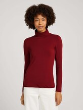 Rollkragenshirt mit Modal - Frauen - burned cordovan red Rollkragenshirt mit Modal - Frauen - burned cordovan red - 1 - Mine to five
