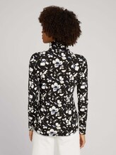 Rollkragenshirt mit Modal - Frauen - black beige flower design Rollkragenshirt mit Modal - Frauen - black beige flower design - 2 - Mine to five