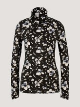 Rollkragenshirt mit Modal - Frauen - black beige flower design Rollkragenshirt mit Modal - Frauen - black beige flower design - 7 - Mine to five