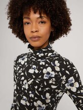 Rollkragenshirt mit Modal - Frauen - black beige flower design Rollkragenshirt mit Modal - Frauen - black beige flower design - 9 - Mine to five