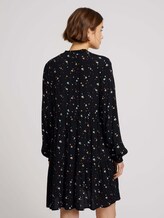 Midi Kleid mit Faltenlegung und Schleife - Frauen - black minimal print Midi Kleid mit Faltenlegung und Schleife - Frauen - black minimal print - 2 - TOM TAILOR Denim