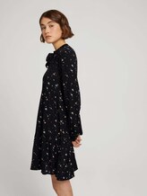 Midi Kleid mit Faltenlegung und Schleife - Frauen - black minimal print Midi Kleid mit Faltenlegung und Schleife - Frauen - black minimal print - 5 - TOM TAILOR Denim