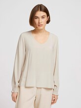 Blouse with LENZING™ ECOVERO™ - Women - cold beige Blouse with LENZING™ ECOVERO™ - Women - cold beige - 1 - TOM TAILOR Denim