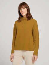 Kordelzug Pullover mit Bio-Baumwolle - Frauen - khaki olive Kordelzug Pullover mit Bio-Baumwolle - Frauen - khaki olive - 1 - TOM TAILOR