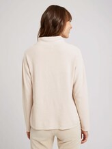 Kordelzug Pullover mit Bio-Baumwolle - Frauen - cold beige Kordelzug Pullover mit Bio-Baumwolle - Frauen - cold beige - 2 - TOM TAILOR