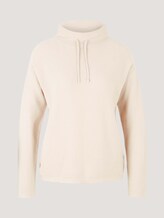 Kordelzug Pullover mit Bio-Baumwolle - Frauen - cold beige Kordelzug Pullover mit Bio-Baumwolle - Frauen - cold beige - 7 - TOM TAILOR