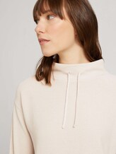 Kordelzug Pullover mit Bio-Baumwolle - Frauen - cold beige Kordelzug Pullover mit Bio-Baumwolle - Frauen - cold beige - 9 - TOM TAILOR