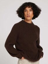 Stehkragen Pullover mit Raglanärmeln - Frauen - java dark brown melange Stehkragen Pullover mit Raglanärmeln - Frauen - java dark brown melange - 1 - TOM TAILOR