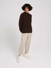 Stehkragen Pullover mit Raglanärmeln - Frauen - java dark brown melange Stehkragen Pullover mit Raglanärmeln - Frauen - java dark brown melange - 3 - TOM TAILOR