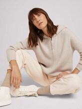 Strickjacke mit Kapuze - Frauen - cold beige melange Strickjacke mit Kapuze - Frauen - cold beige melange - 5 - TOM TAILOR