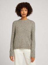 Melierter Pullover mit recyceltem Polyester - Frauen - cold beige melange Melierter Pullover mit recyceltem Polyester - Frauen - cold beige melange - 1 - TOM TAILOR