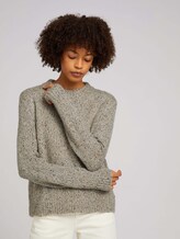 Melierter Pullover mit recyceltem Polyester - Frauen - cold beige melange Melierter Pullover mit recyceltem Polyester - Frauen - cold beige melange - 5 - TOM TAILOR