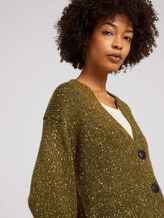Melierter Cardigan mit recyceltem Polyester - Frauen - khaki olive melange Melierter Cardigan mit recyceltem Polyester - Frauen - khaki olive melange - 9 - TOM TAILOR