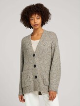 Melierter Cardigan mit recyceltem Polyester - Frauen - cold beige melange Melierter Cardigan mit recyceltem Polyester - Frauen - cold beige melange - 1 - TOM TAILOR