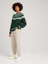 Gemusterter Strickpullover - Frauen - dark pine green melange Gemusterter Strickpullover - Frauen - dark pine green melange - 3 - TOM TAILOR