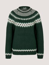 Gemusterter Strickpullover - Frauen - dark pine green melange Gemusterter Strickpullover - Frauen - dark pine green melange - 7 - TOM TAILOR