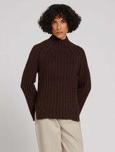 Melierter Pullover mit Seitenschlitzen - Frauen - java dark brown melange Melierter Pullover mit Seitenschlitzen - Frauen - java dark brown melange - 5 - TOM TAILOR