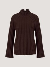 Melierter Pullover mit Seitenschlitzen - Frauen - java dark brown melange Melierter Pullover mit Seitenschlitzen - Frauen - java dark brown melange - 7 - TOM TAILOR