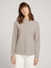 Pullover mit Fledermausärmeln - Frauen - cold beige melange Pullover mit Fledermausärmeln - Frauen - cold beige melange - 1 - TOM TAILOR