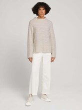 Melierter Pullover mit Stehkragen - Frauen - cold beige melange Melierter Pullover mit Stehkragen - Frauen - cold beige melange - 3 - TOM TAILOR