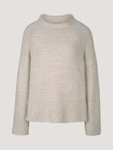 Melierter Pullover mit Stehkragen - Frauen - cold beige melange Melierter Pullover mit Stehkragen - Frauen - cold beige melange - 7 - TOM TAILOR