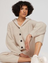 Kurzer Cardigan mit Kapuze - Frauen - cold beige melange Kurzer Cardigan mit Kapuze - Frauen - cold beige melange - 9 - TOM TAILOR