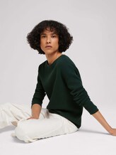 Strukturierter Pullover mit Bio-Baumwolle - Frauen - dark pine green Strukturierter Pullover mit Bio-Baumwolle - Frauen - dark pine green - 5 - TOM TAILOR