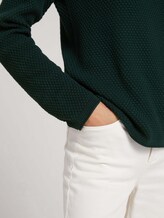 Strukturierter Pullover mit Bio-Baumwolle - Frauen - dark pine green Strukturierter Pullover mit Bio-Baumwolle - Frauen - dark pine green - 9 - TOM TAILOR