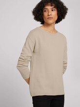Strukturierter Pullover mit Bio-Baumwolle - Frauen - cold beige Strukturierter Pullover mit Bio-Baumwolle - Frauen - cold beige - 5 - TOM TAILOR