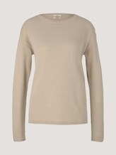 Strukturierter Pullover mit Bio-Baumwolle - Frauen - cold beige Strukturierter Pullover mit Bio-Baumwolle - Frauen - cold beige - 7 - TOM TAILOR
