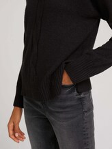 Rollkragenpullover mit Zopfmuster - Frauen - deep black Rollkragenpullover mit Zopfmuster - Frauen - deep black - 9 - TOM TAILOR