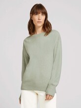 Melierter Pullover - Frauen - soft greyish green melange Melierter Pullover - Frauen - soft greyish green melange - 1 - TOM TAILOR
