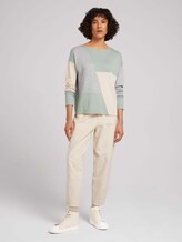 Pullover im Color Blocking - Frauen - green beige grey color block Pullover im Color Blocking - Frauen - green beige grey color block - 3 - TOM TAILOR