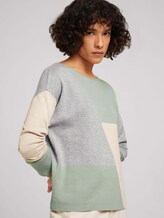 Pullover im Color Blocking - Frauen - green beige grey color block Pullover im Color Blocking - Frauen - green beige grey color block - 5 - TOM TAILOR