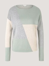 Pullover im Color Blocking - Frauen - green beige grey color block Pullover im Color Blocking - Frauen - green beige grey color block - 7 - TOM TAILOR