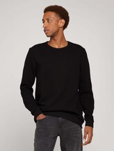 strukturierter Pullover - Männer - Black strukturierter Pullover - Männer - Black - 1 - TOM TAILOR Denim