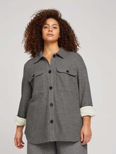 Curvy - textured shirt with a chest pocket - Women - asphalt grey melange Curvy - textured shirt with a chest pocket - Women - asphalt grey melange - 5 - My True Me