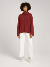 Weicher Rollkragenpullover - Frauen - burned cordovan red melange Weicher Rollkragenpullover - Frauen - burned cordovan red melange - 3 - Mine to five