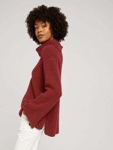 Weicher Rollkragenpullover - Frauen - burned cordovan red melange Weicher Rollkragenpullover - Frauen - burned cordovan red melange - 5 - Mine to five
