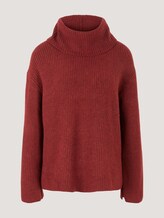 Weicher Rollkragenpullover - Frauen - burned cordovan red melange Weicher Rollkragenpullover - Frauen - burned cordovan red melange - 7 - Mine to five